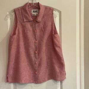 Flax Rose Sleeveless Linen Top